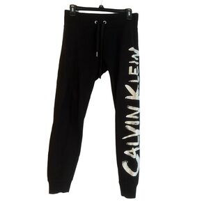 Calvin Klein Performance black joggers with logo on leg.  Size XS